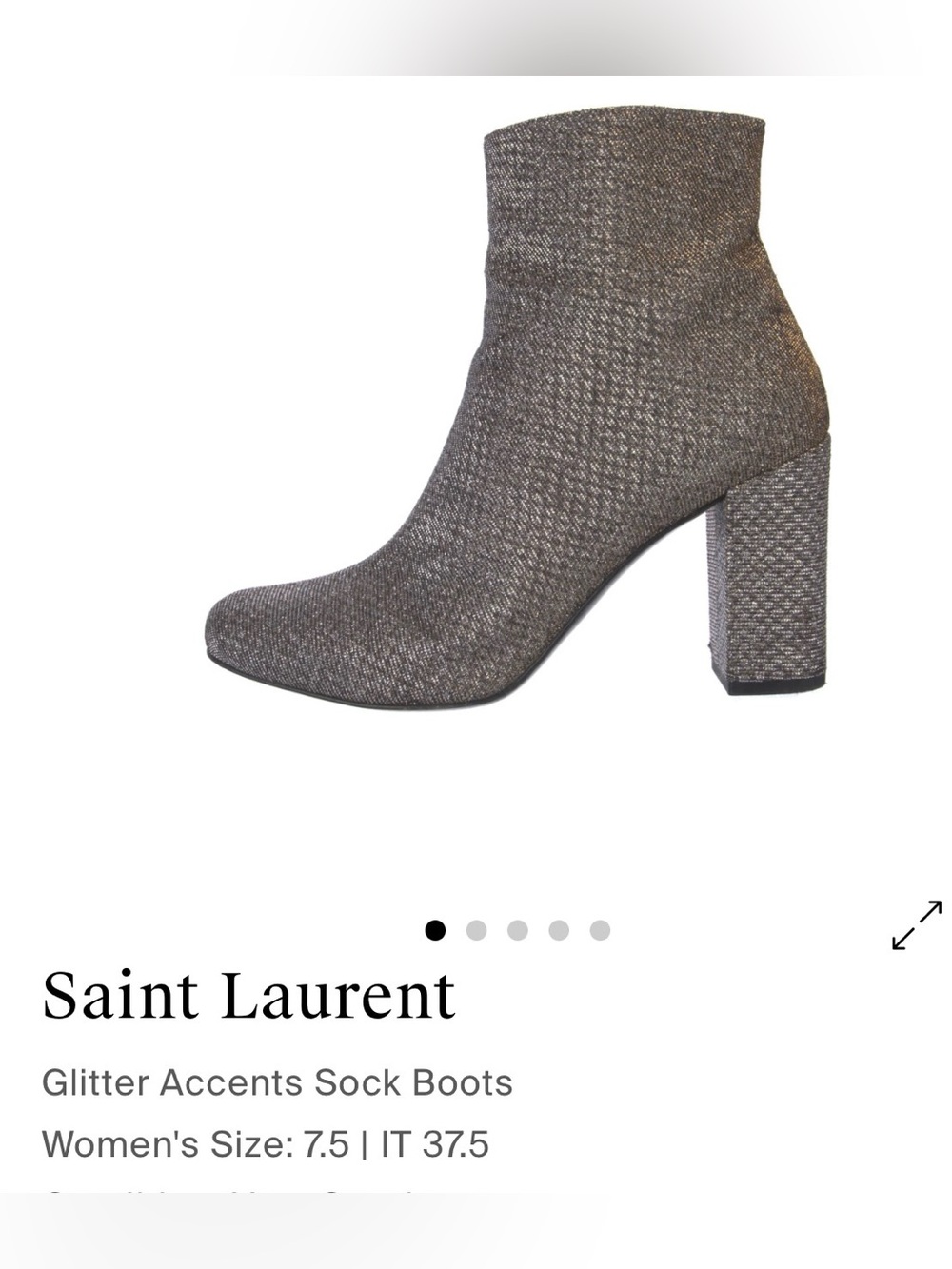Saint Laurent YSL Glitter sock boots